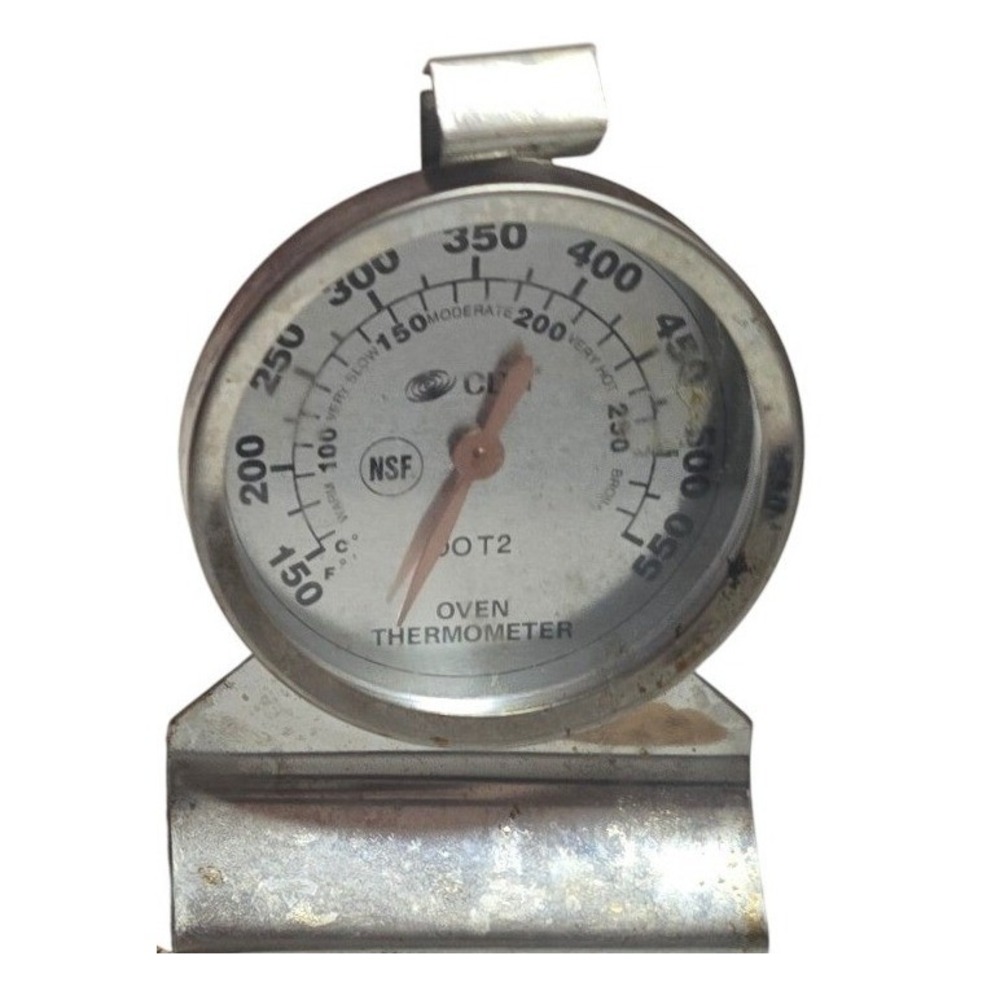 Cooper DOT2 Stainless Steel Oven Thermometer NSF Analog Dial 150-550F Silver